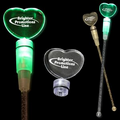 9" Green Heart Light-Up Cocktail Stirrers